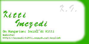 kitti inczedi business card